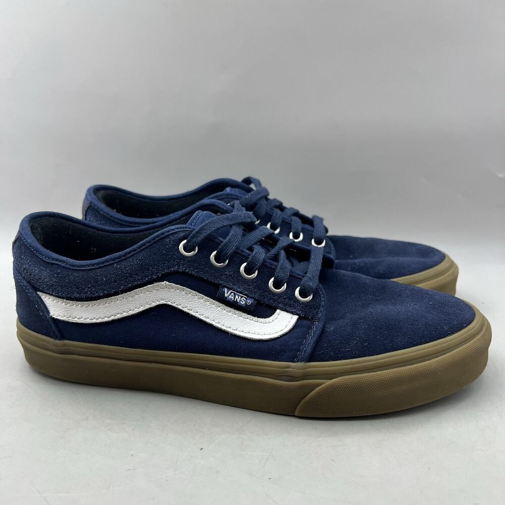 Vans Skate Chukka Low Sidestripe Shoes Men Size 9.5 Blue Suede Comfort Sneakers